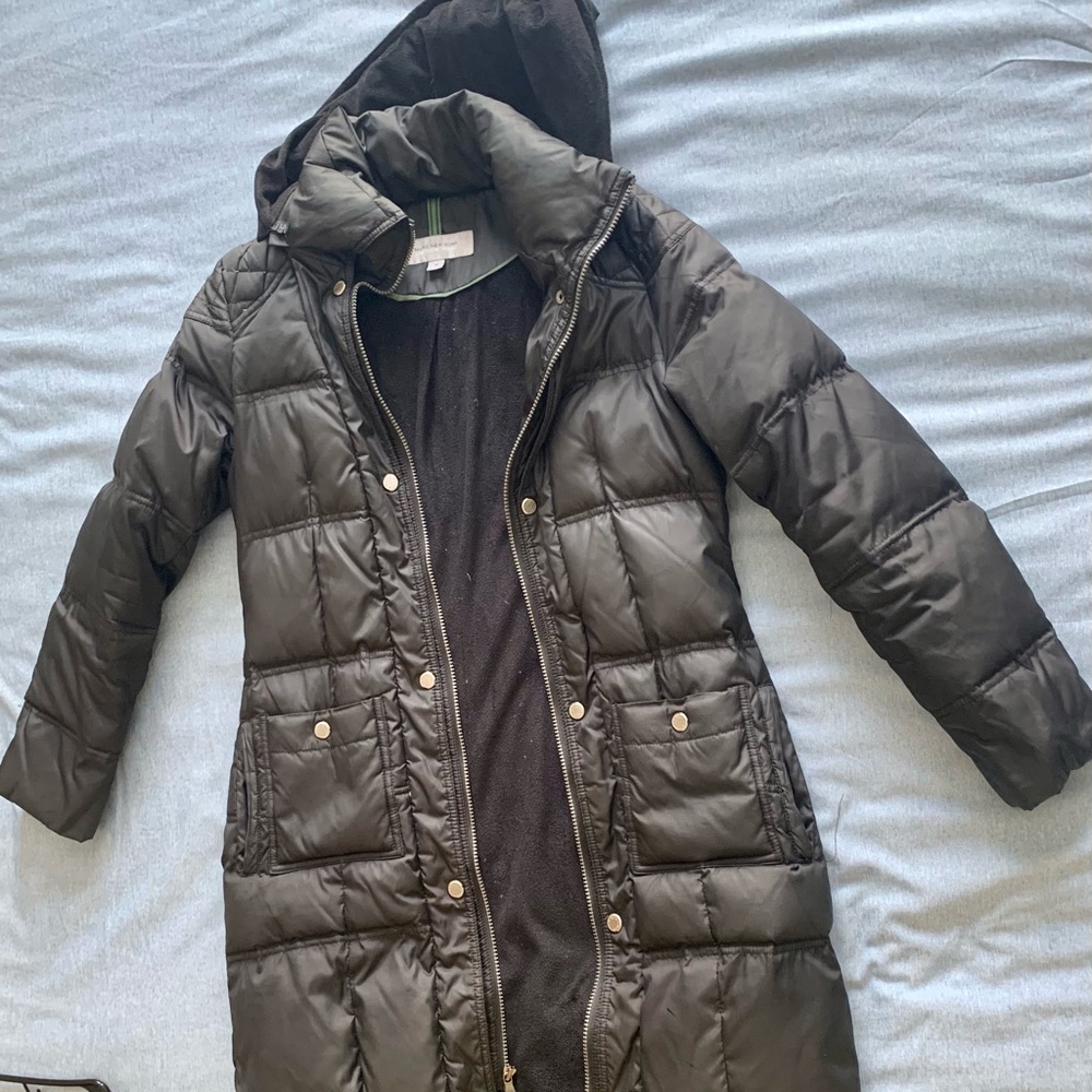 Black Hooded Puffer Coat by Andrew Marc